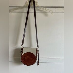Brown and Cream Leather Crossbody Bag